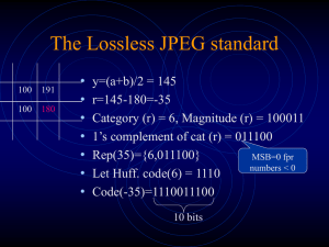 The Lossless JPEG standard
