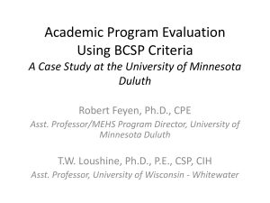 Academic Program Evaluation Using BCSP Criteria: A Case Study