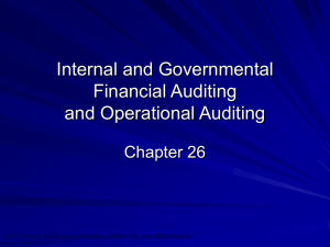 Chapter 26 – Internal and Governmental Financial Auditing and
