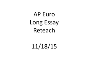 AP Long Essay Reteach