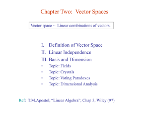 Chapter Two: Vector Spaces