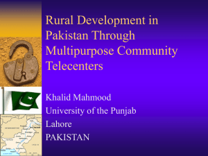 Rural Development in Pakistan Through Multipurpose Community
