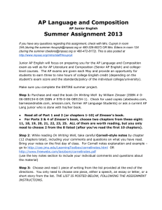 12-13 AP Lang Summer Assignment