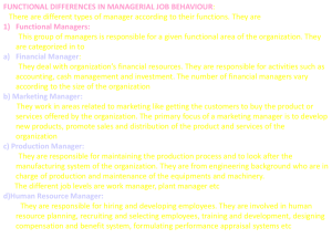 Fuctional Level Differences in Managerial Job