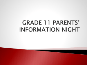 grade 11 parents night