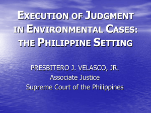 Execution in environmental cases, Philippine setting