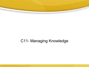 C11- Managing Knowledge