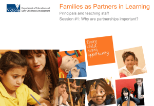 'Families as Partners in Learning' presentation for Principals and
