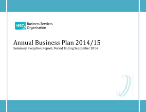 Annual Business Plan 2014/15 - Business Services Organisation