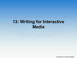 Writing for Interative Media