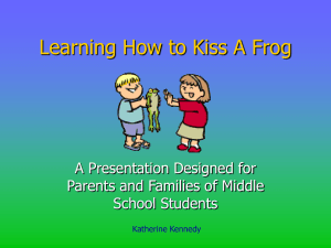 Learning How to Kiss A Frog - Wallingford Public Schools