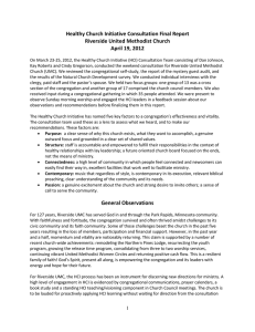 Healthy Church Initiative Consultation Final Report