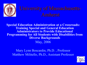 Project Goals & Objectives - University of Massachusetts Amherst