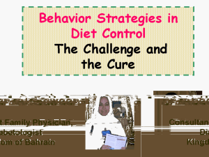 Behavior Therapy in Diet