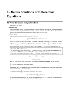 8 - Series Solutions of Differential Equations ü Introduction