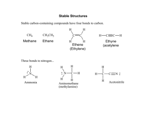 Stable Structures Methane Ethane Ethyne