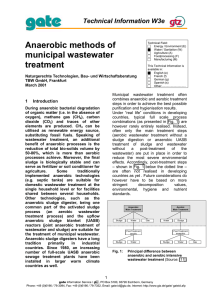 Anaerobic methods of municipal wastewater Technical Information W3e