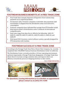 FOOTWEAR BUSINESS BENEFITS AT A FREE TRADE ZONE