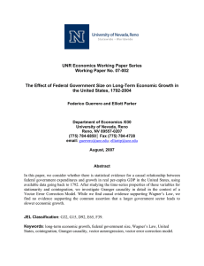 UNR Economics Working Paper Series Working Paper No. 07-002