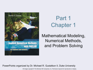 Part 1 Chapter 1 Mathematical Modeling, Numerical Methods,
