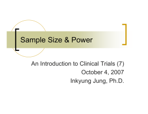 Sample Size &amp; Power An Introduction to Clinical Trials (7)