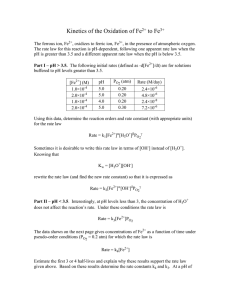 Kinetics of the Oxidation of Fe to Fe