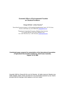 Economic Effects of Environmental Taxation on Chemical Fertilizers Chang-Gil Kim