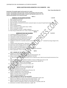 MODEL QUESTION PAPER-CHEMISTRY-II PUC CHEMISTRY   -2011