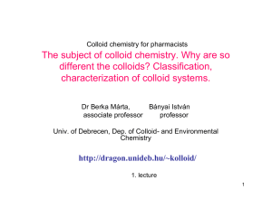 The subject of colloid chemistry. Why are so