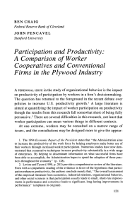 Participation and Productiviy: A Comparison of Worker Cooperatives and Conventional