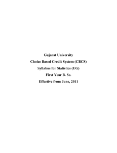 Gujarat University Choice Based Credit System (CBCS) Syllabus for Statistics (UG)
