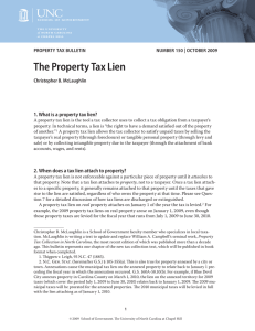 the Property tax lien 1. What is a property tax lien?