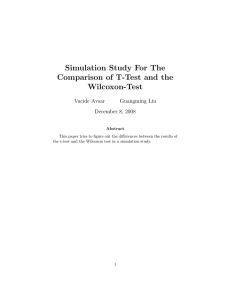 Simulation Study For The Comparison of T-Test and the Wilcoxon-Test Vacide Avsar