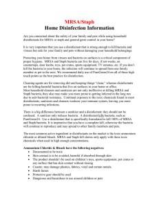MRSA/Staph  Home Disinfection Information