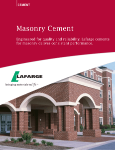 Masonry Cement Engineered for quality and reliability, Lafarge cements cement