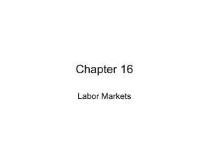 Chapter 16 Labor Markets