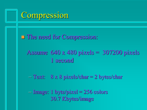 Compression The need for Compression: 1 second