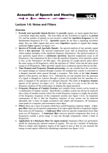 Lecture 1-6: Noise and Filters