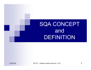 SQA CONCEPT and DEFINITION 1