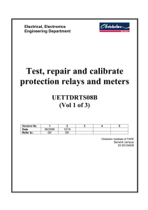 Test, repair and calibrate protection relays and meters UETTDRTS08B