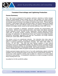 Transient Overvoltage and Lightning Protection  Course Summary