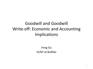 Goodwill and Goodwill Write-off: Economic and Accounting Implications Feng Gu
