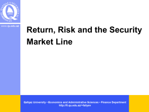 Return, Risk and the Security Market Line
