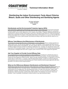 Technical Information Sheet  Disinfecting the Indoor Environment: Facts About Chlorine