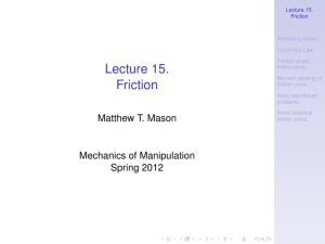 Lecture 15. Friction