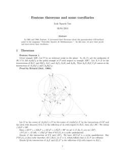 Fontene theorems and some corollaries Linh Nguyen Van 30/04/2010
