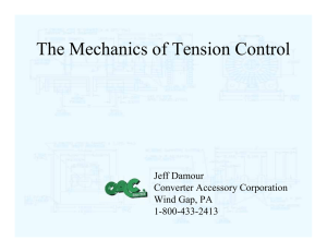 The Mechanics of Tension Control Jeff Damour Converter Accessory Corporation Wind Gap, PA