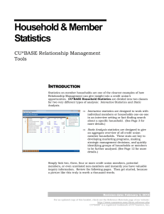 Household &amp; Member Statistics CU*BASE Relationship Management Tools