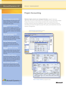 Project Accounting Microsoft Dynamics GP