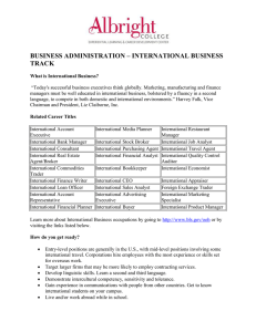 BUSINESS ADMINISTRATION – INTERNATIONAL BUSINESS TRACK